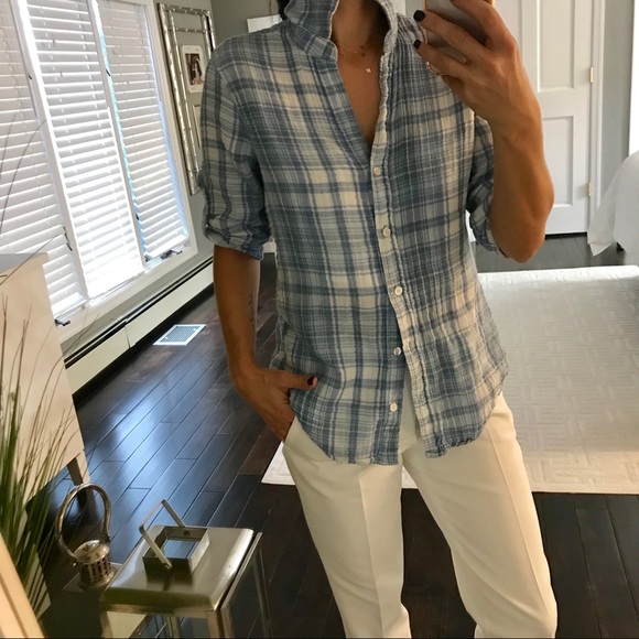 Bella Dahl Tops - Bella Dahl blue cotton checked button down medium